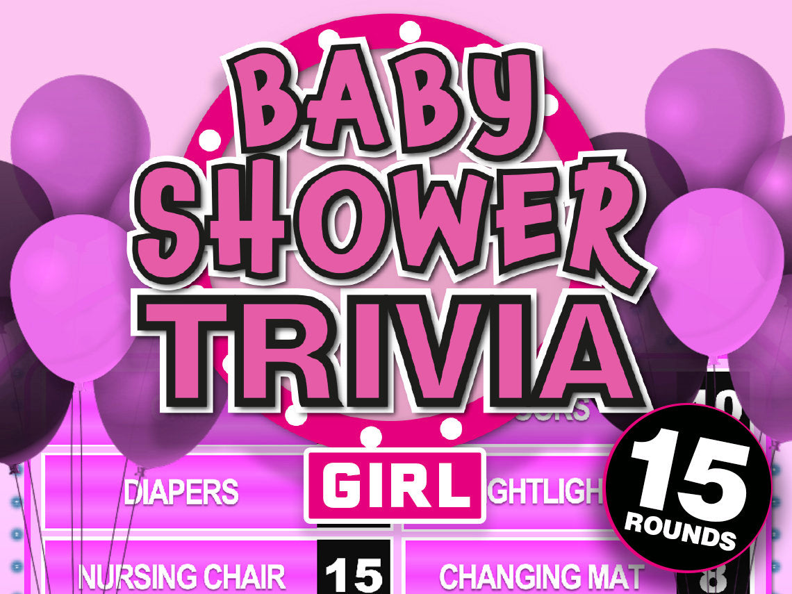 Girls Baby Shower Trivia Powerpoint Party Game - Girls Edition