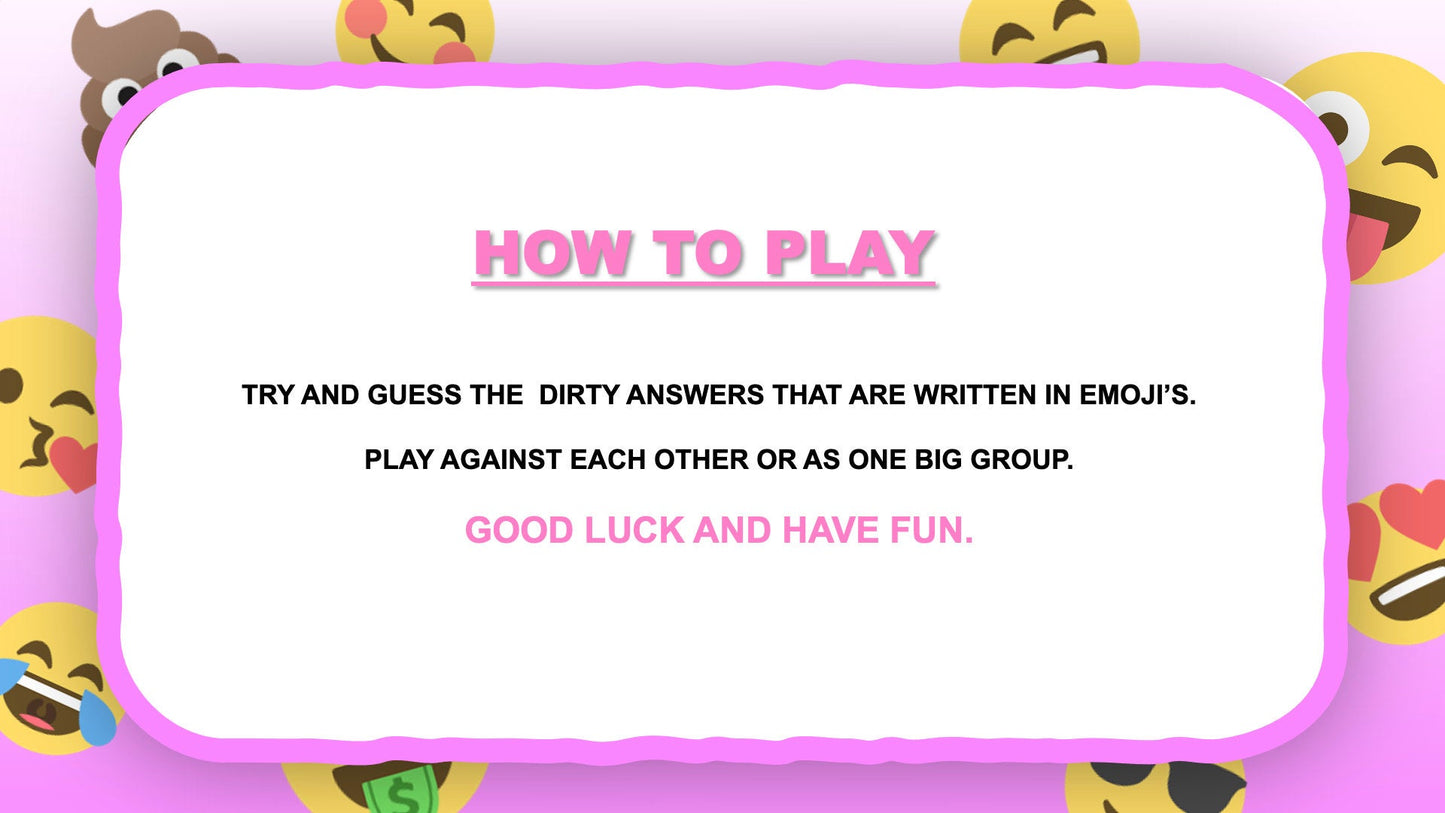The Emoji Game Bachelorette Edition Powerpoint Games for Zoom Guide
