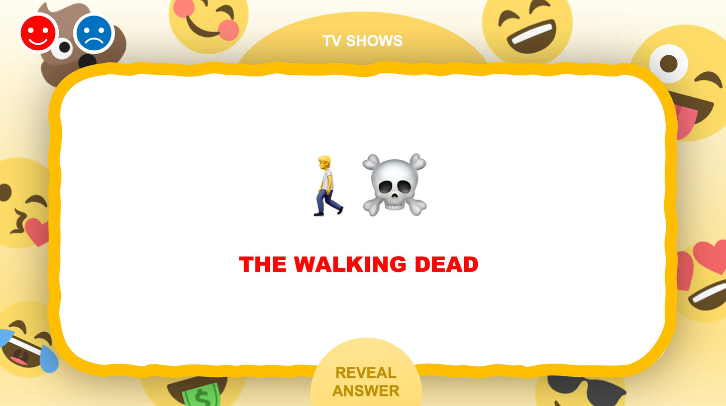 The Emoji Game 100 Rounds PowerPoint Games for Zoom Question Four TV Shows
