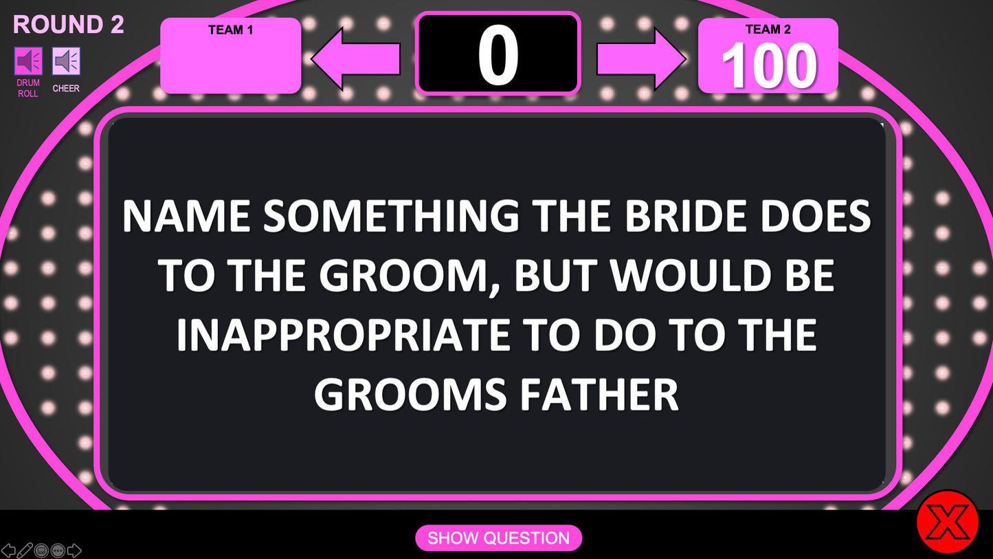 Dirty Trivia Bachelorette Edition PowerPoint Party Game Family Feud Style Games for Zoom Question