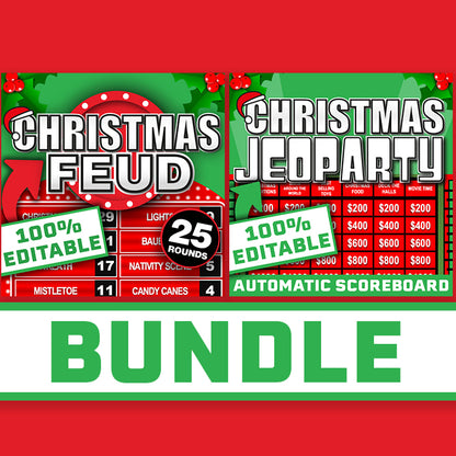 Christmas Feud & Christmas Jeoparty Bundle