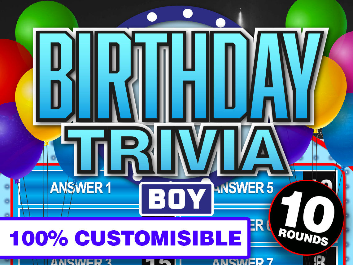 Birthday Trivia Family Powerpoint Game - Boys Edition