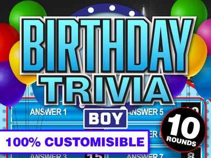 Birthday Trivia Family Powerpoint Game - Boys Edition