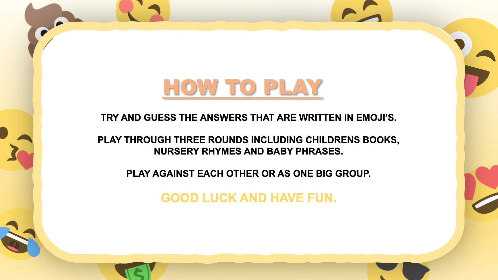 The Emoji Game Baby Shower Powerpoint Games for Zoom Guide