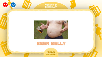 Pregnant or Beer Belly Baby Shower Powerpoint Party Games for Zoom Answer Twos