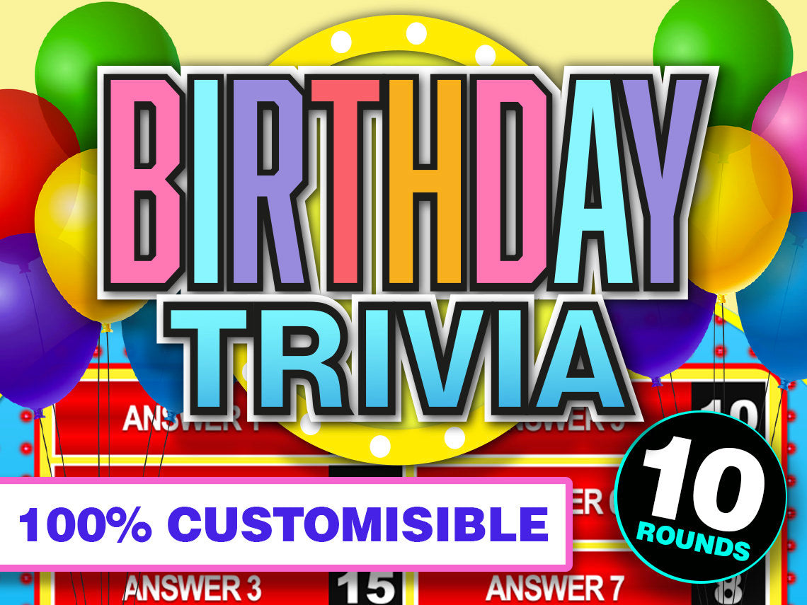 Birthday Trivia Family Powerpoint Party Games for Zoom