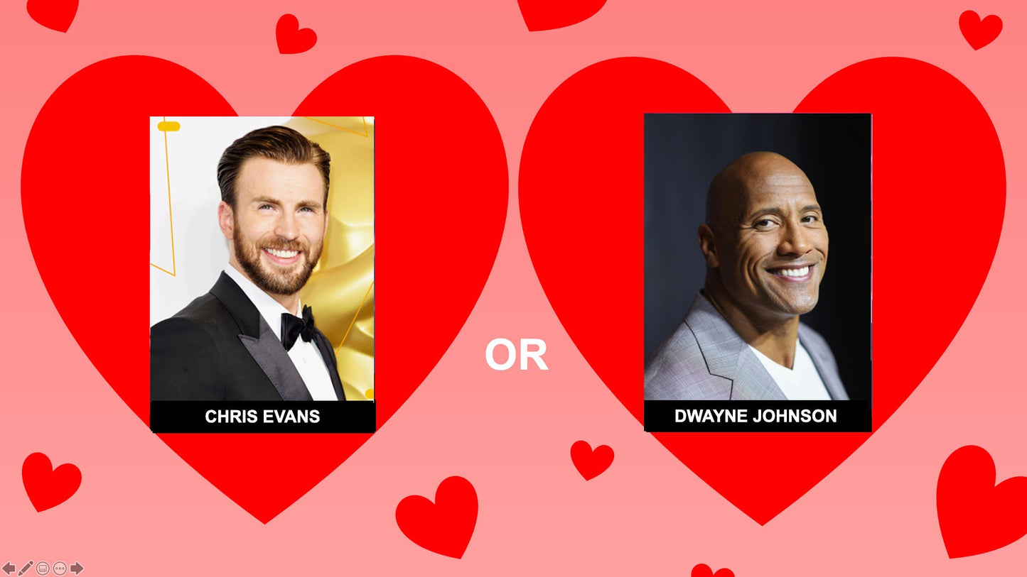 Who'd You Rather? Powerpoint Party Games for Zoom Celebrity Crush Game Round One