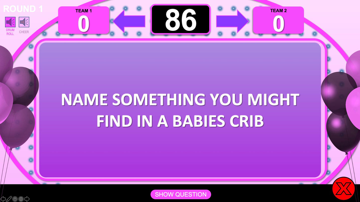 Girls Baby Shower Trivia Powerpoint Party Game - Girls Edition Question One