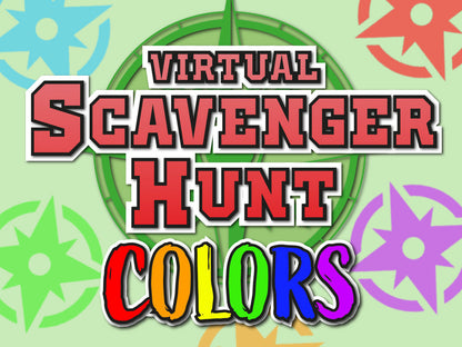 Virtual Scavenger Hunt Bundle Powerpoint Games for Kids colors