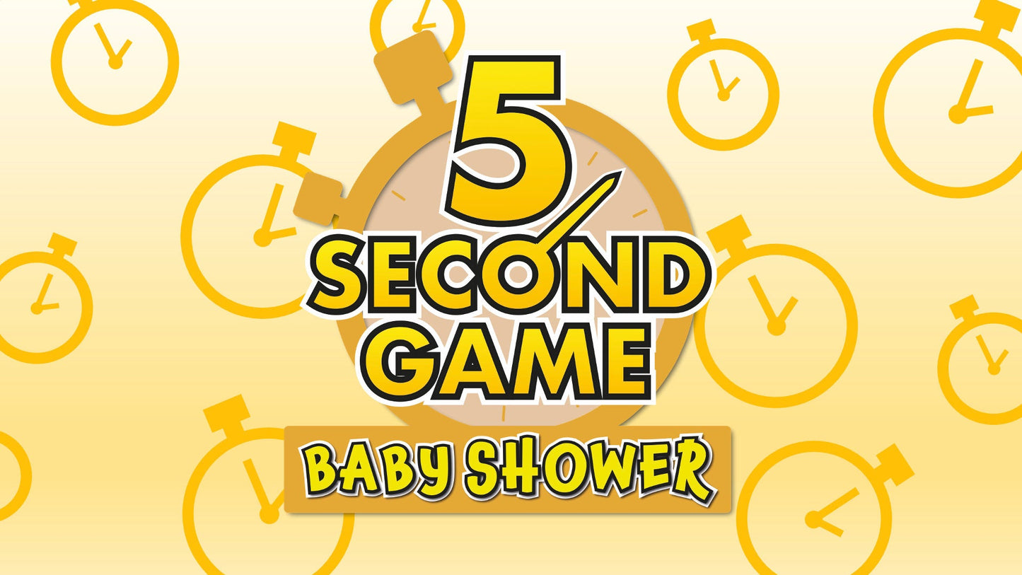 Baby Shower Game Rules for 5 Second Game PowerPoint Slide One