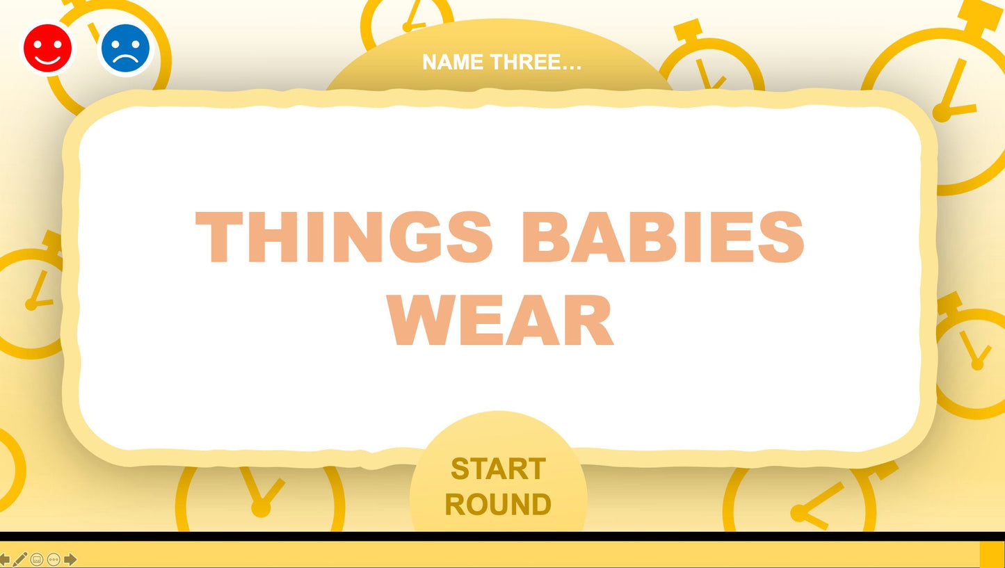 Baby Shower Game Rules for 5 Second Game PowerPoint Answer three