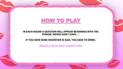 Dirty Never Have I Ever Powerpoint Bachelorette Party Game Questions rules