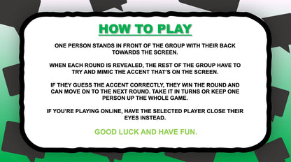 The Accent Game PowerPoint Party Games for Zoom Rules