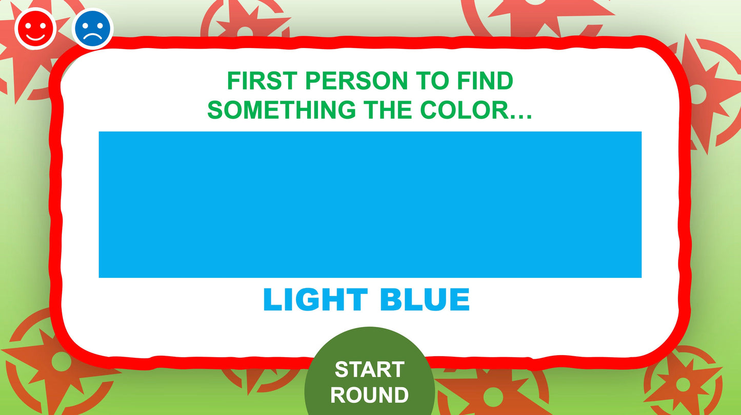 Virtual Scavenger Hunt Colors PowerPoint Games for Kids Blue