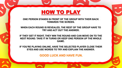 Movie Charades PowerPoint Party Games for Zoom Rules