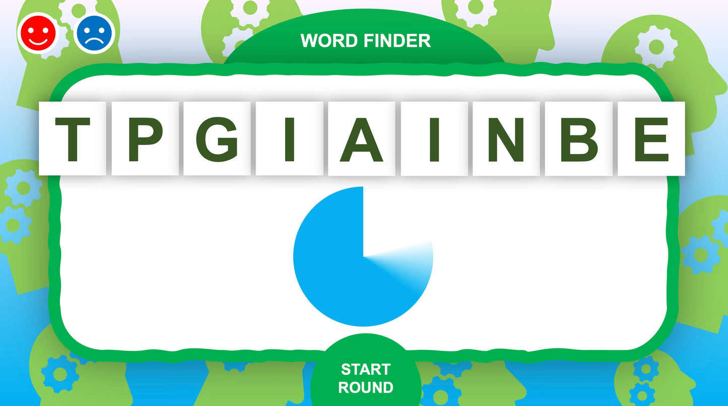 Word Finder PowerPoint Games for Zoom Round Three